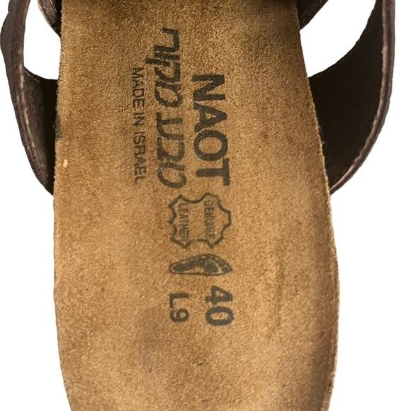 Naot Slingback Shoes Women’s Size 40 L9 Brown Leather Back Strap Sandal - Picture 7 of 8
